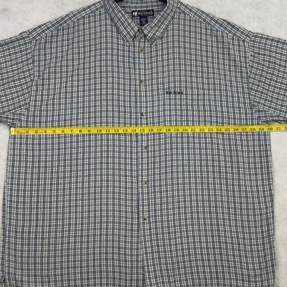 Big Dogs Men’s 4X Plaid Shirt Blue Cotton Button Front Short Sleeve Casual - Picture 4 of 9